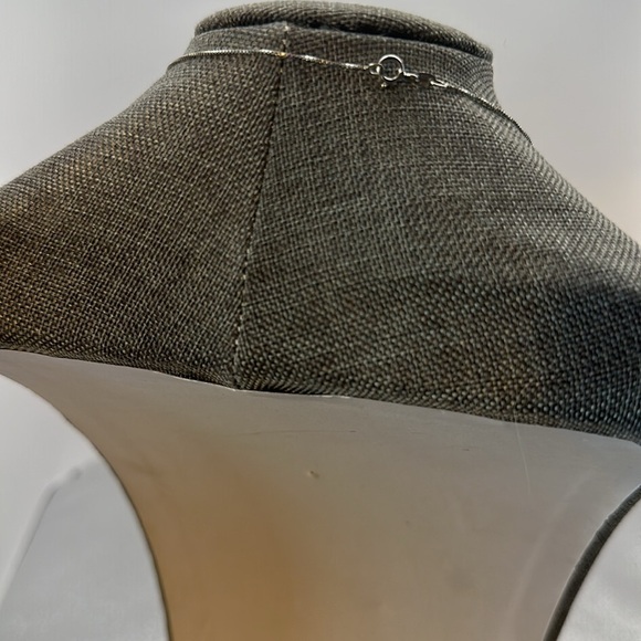 18 inch amethyst and CZ plat Over Sterling Silver Cross Pendant on Chain - Picture 3 of 4